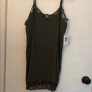Dark Green Lace Trim camisole
